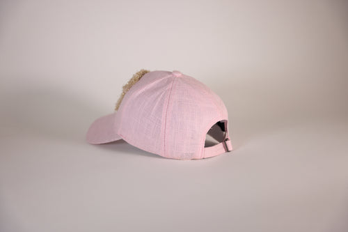 CAP 004 - CASQUETTE LIN ROSE & TUFT MÉTALLISÉ
